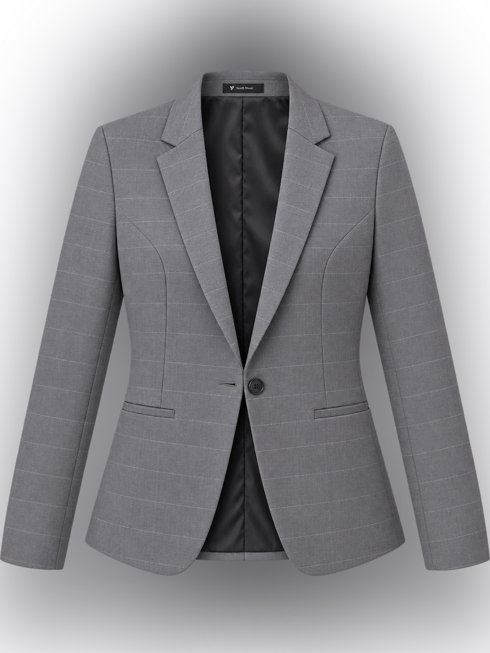 Van Heusen Gray Windowpane Blazer with Black Lining